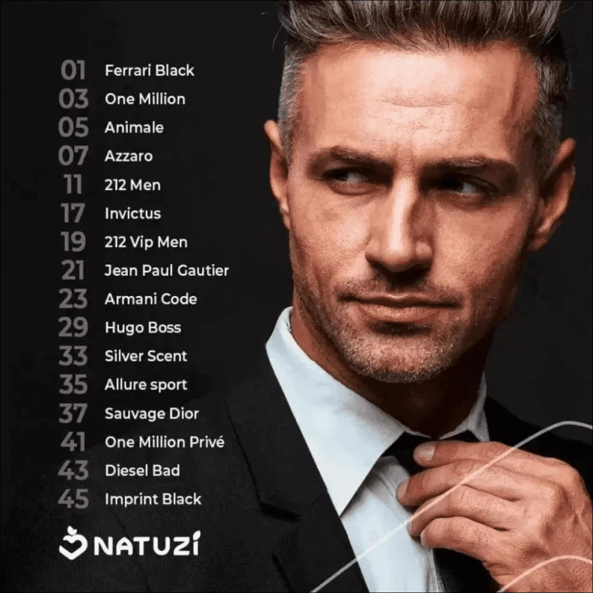 Flaconete Masculino Natuzí - Notas Amadeiradas e Cítricas com Fixação Prolongada e Praticidade - Jm Grife