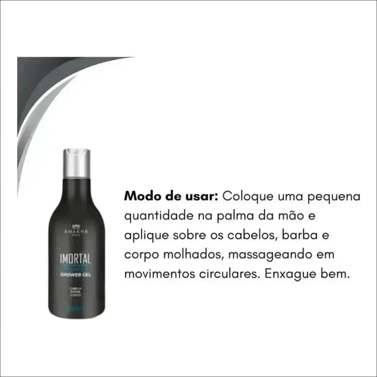 Imortal - Shampoo Shower Gel 3x1 Cabelo Barba E Corpo 300ml - Jm Grife