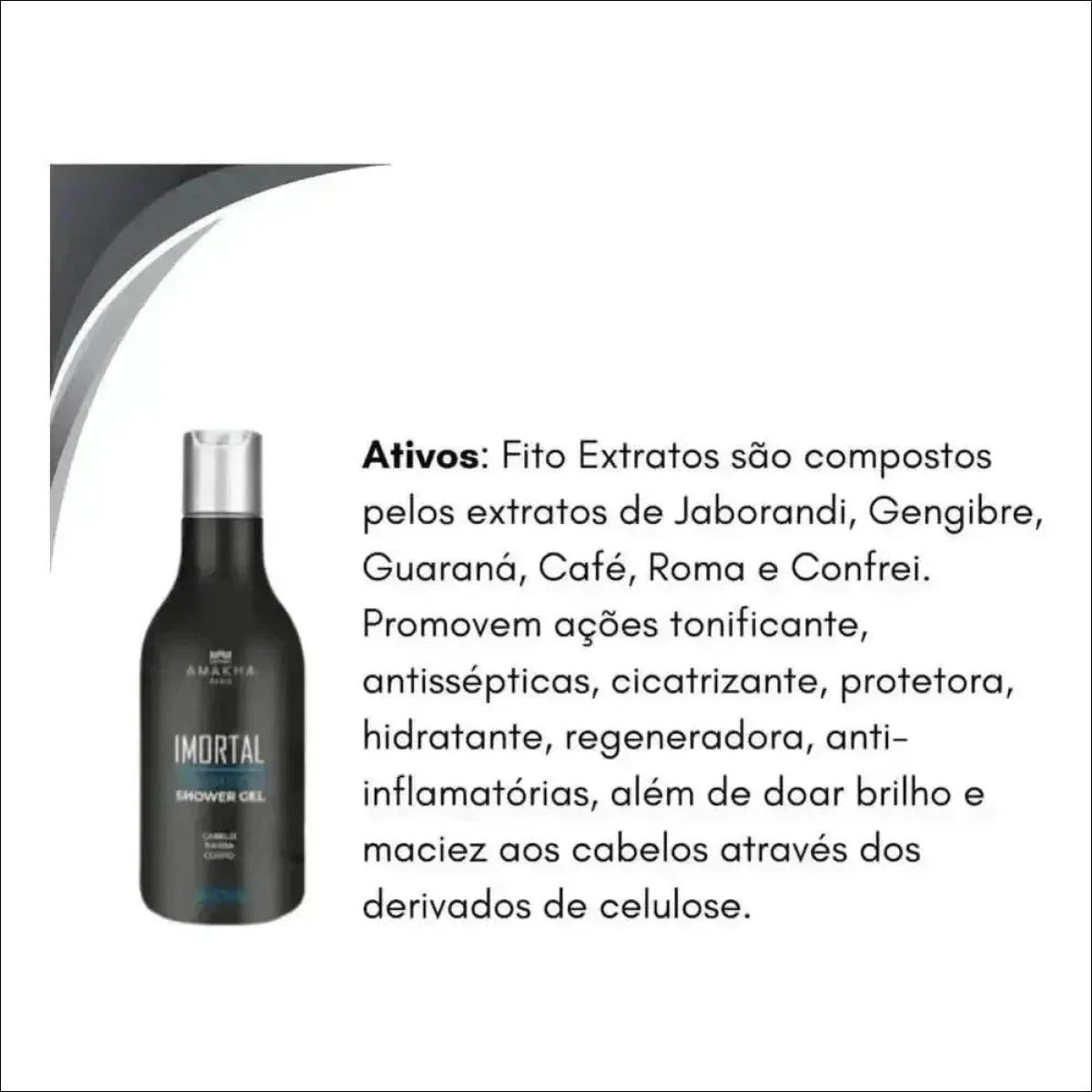 Imortal - Shampoo Shower Gel 3x1 Cabelo Barba E Corpo 300ml - Jm Grife