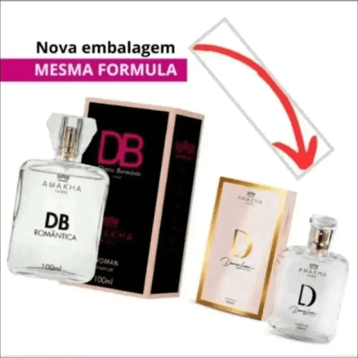 Kit Feminino DB Amakha Paris: Perfume 100ml com Duração de 12h + Hidratante 80ml Sofisticado - Jm Grife