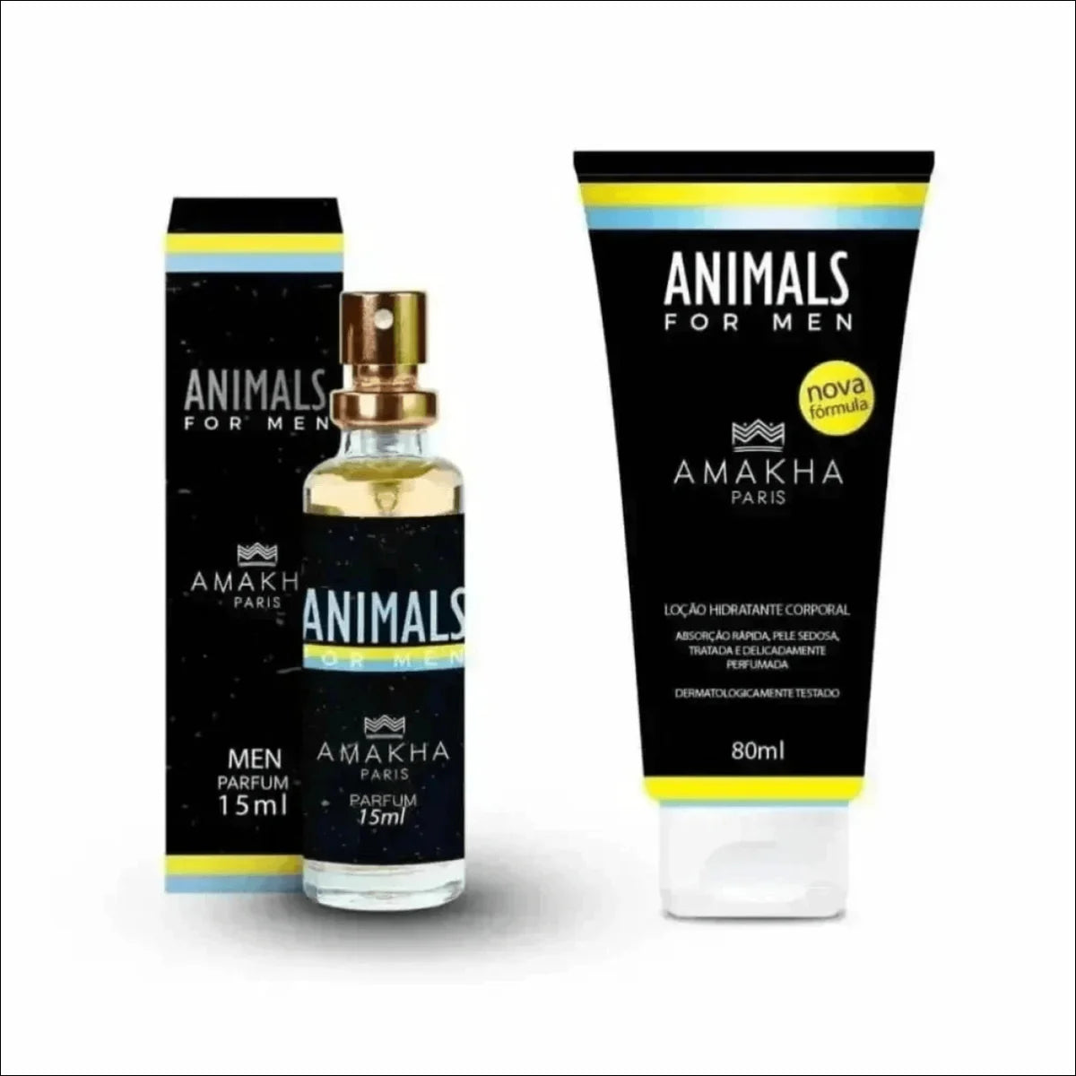 Kit Hidratante Amakha Paris: Perfume e Loção Dourada para Homens com Hidratação e Sofisticação - Jm Grife