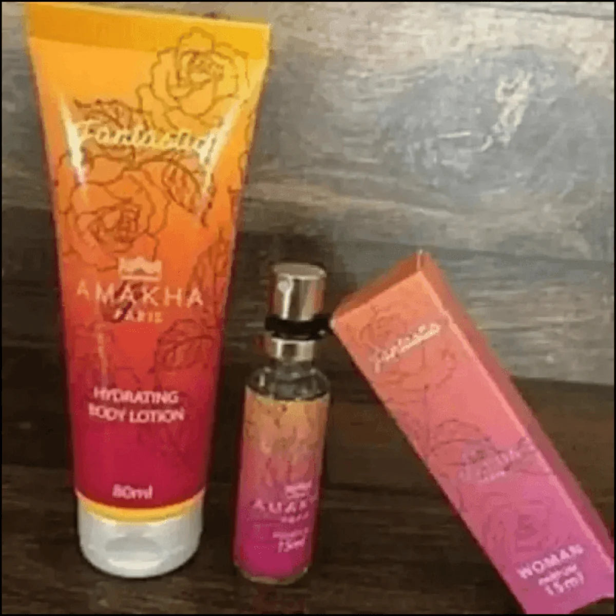 Kit Perfume Amkha Paris - Loção e Perfume Ref Fantasy - Jm Grife