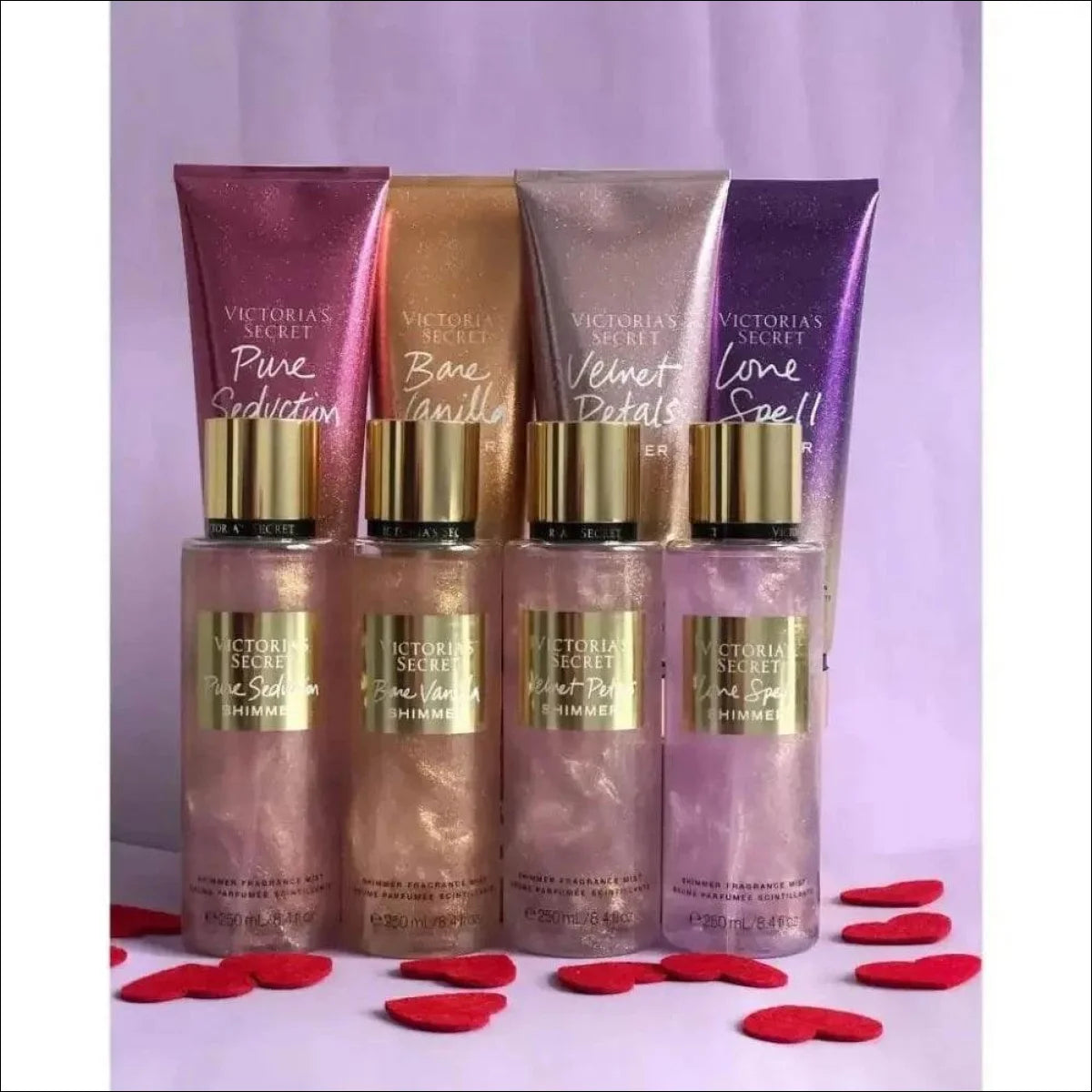 Kit Shimmer Victoria's Secret Kit Creme Hidratante 236ml + Body Splash Corporal 250ml Glitter Brilho - Jm Grife