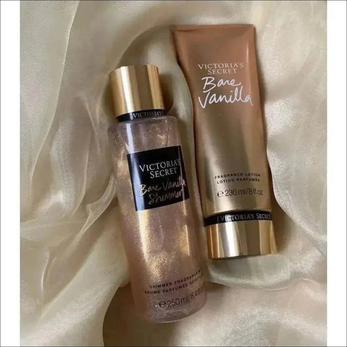 Kit Shimmer Victoria's Secret Kit Creme Hidratante 236ml + Body Splash Corporal 250ml Glitter Brilho - Jm Grife