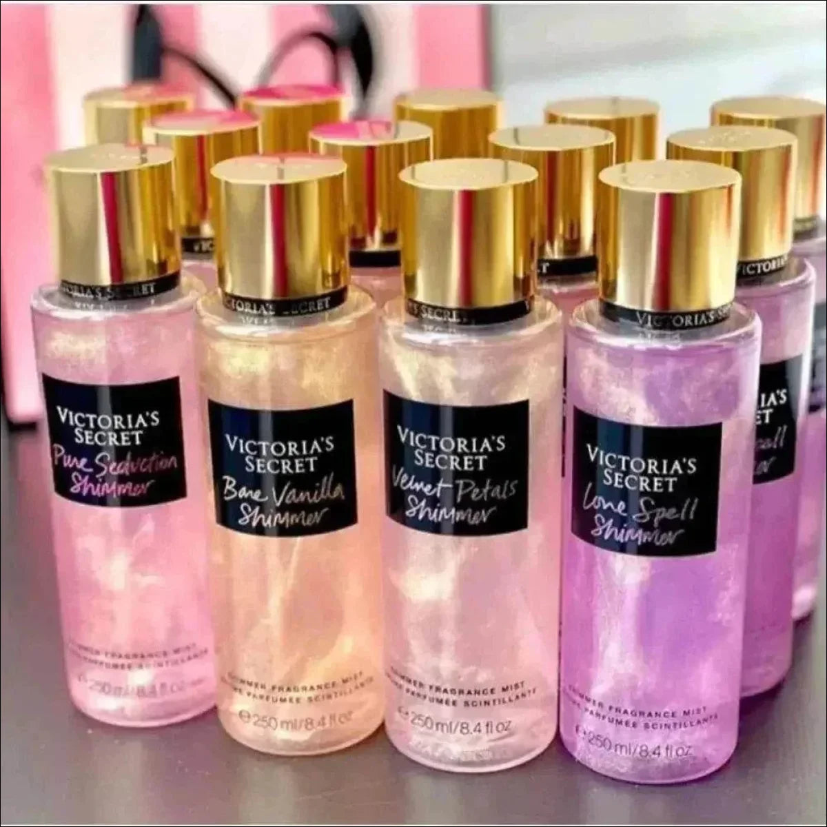 Kit Shimmer Victoria's Secret Kit Creme Hidratante 236ml + Body Splash Corporal 250ml Glitter Brilho - Jm Grife