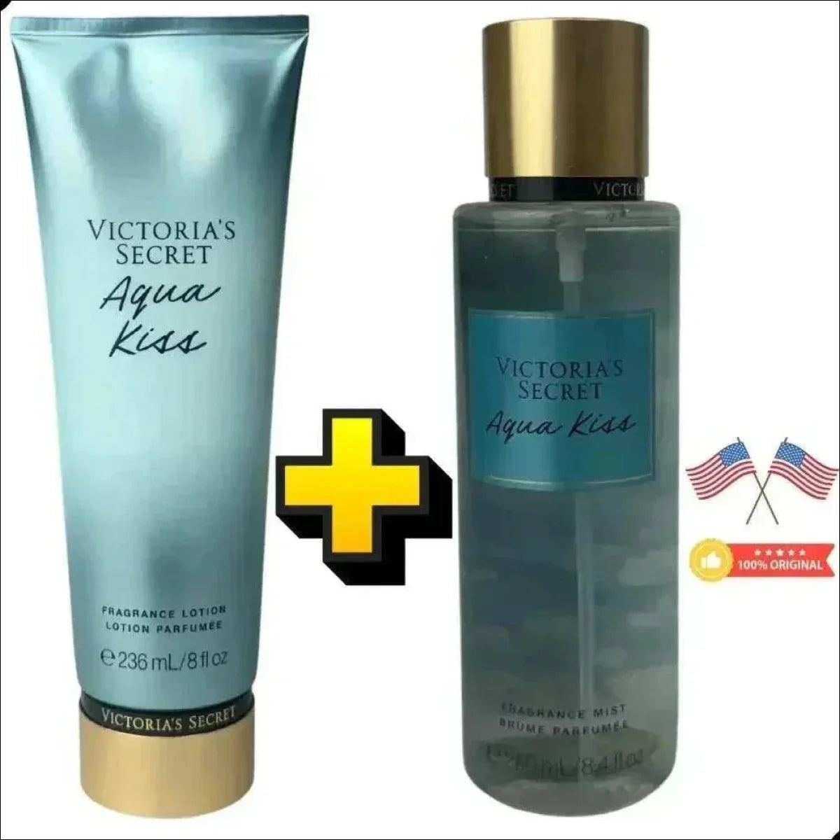 Kit Victoria Secrets Aqua Kiss 236ml Lacrado Original Lacrad - Jm Grife