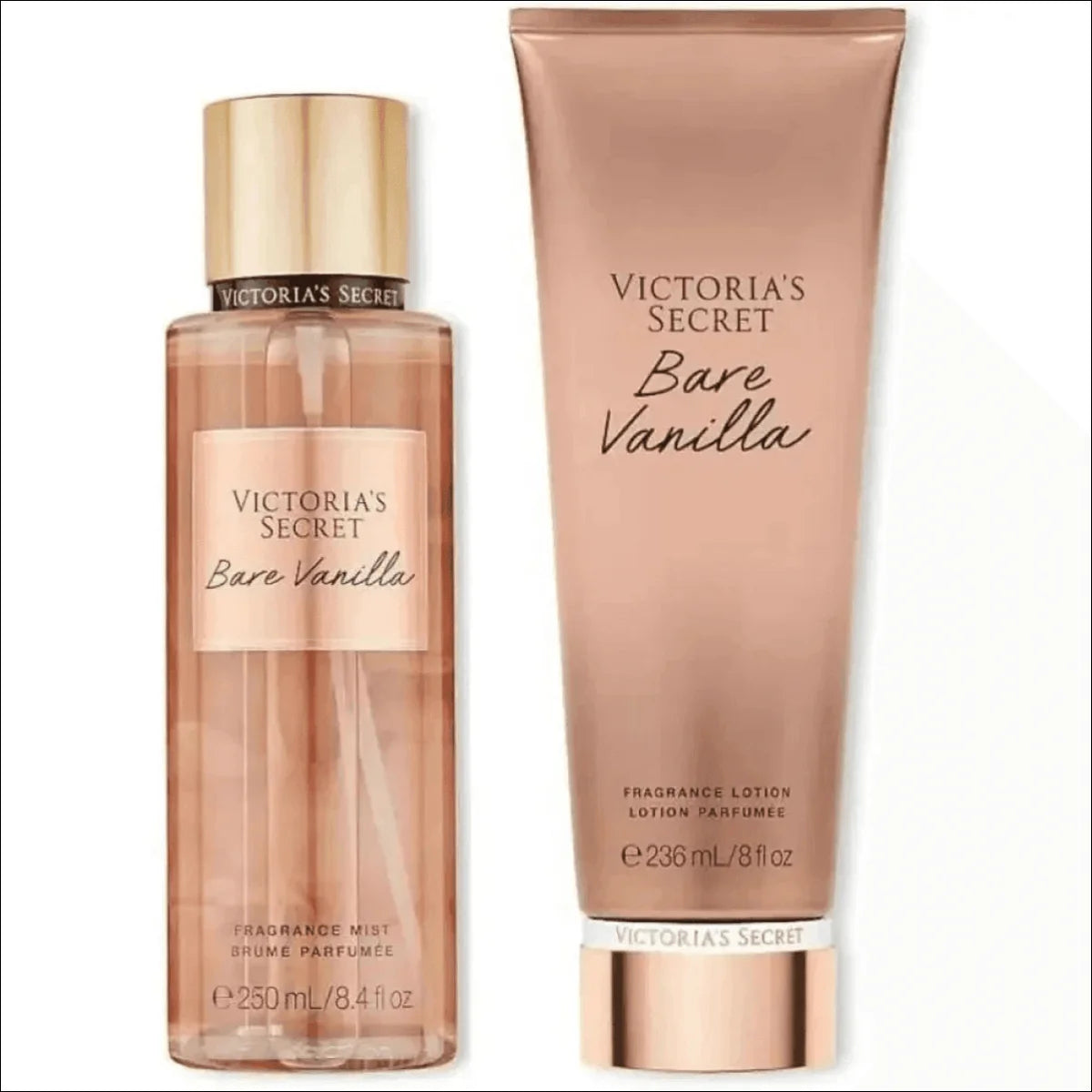 Kit Victoria's Secret Bare Vanilla - Loção Hidratante e Névoa Aromática de Longa Duração - Jm Grife