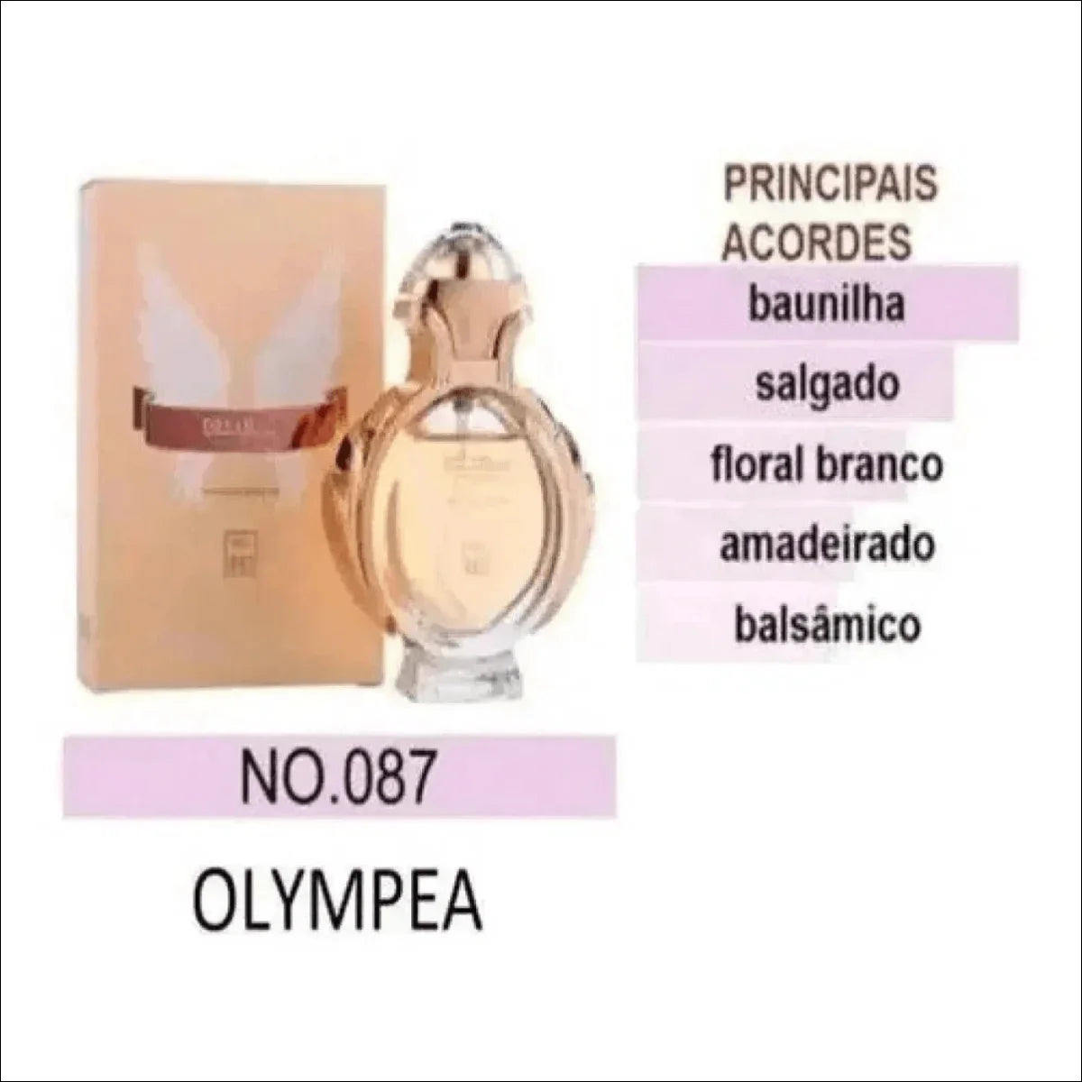Perfume Brand Collection 087 - Inspirado em Olympea, 25ml com Fixação de até 8 Horas - Jm Grife