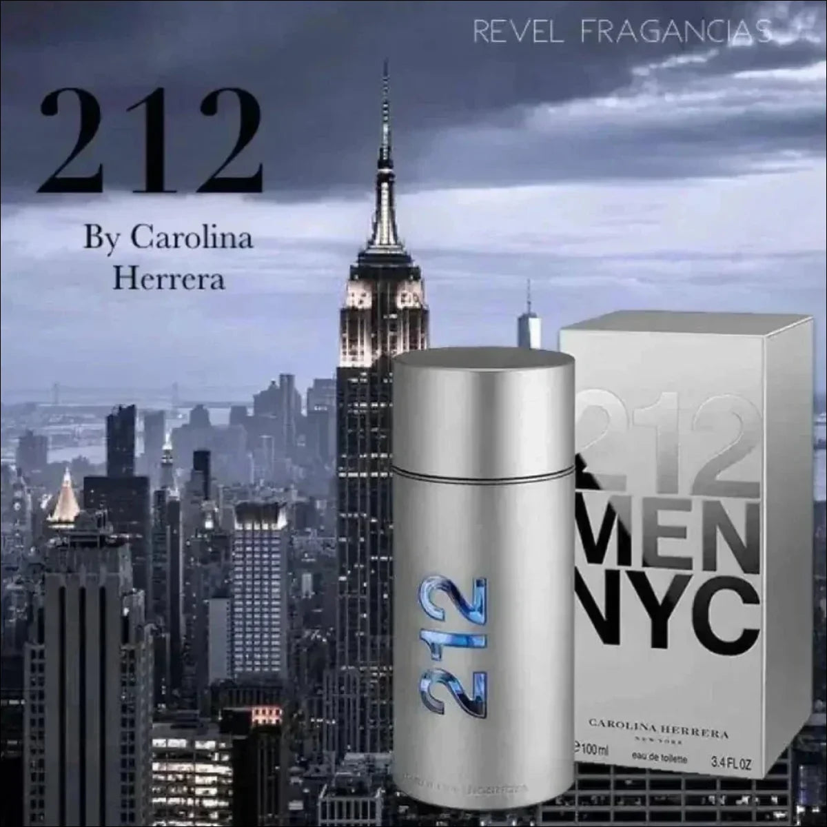 Perfume Carolina Herrera 212 Men NYC - Eau de Toilette Masculino com Notas Cítricas e Amadeiradas - Jm Grife
