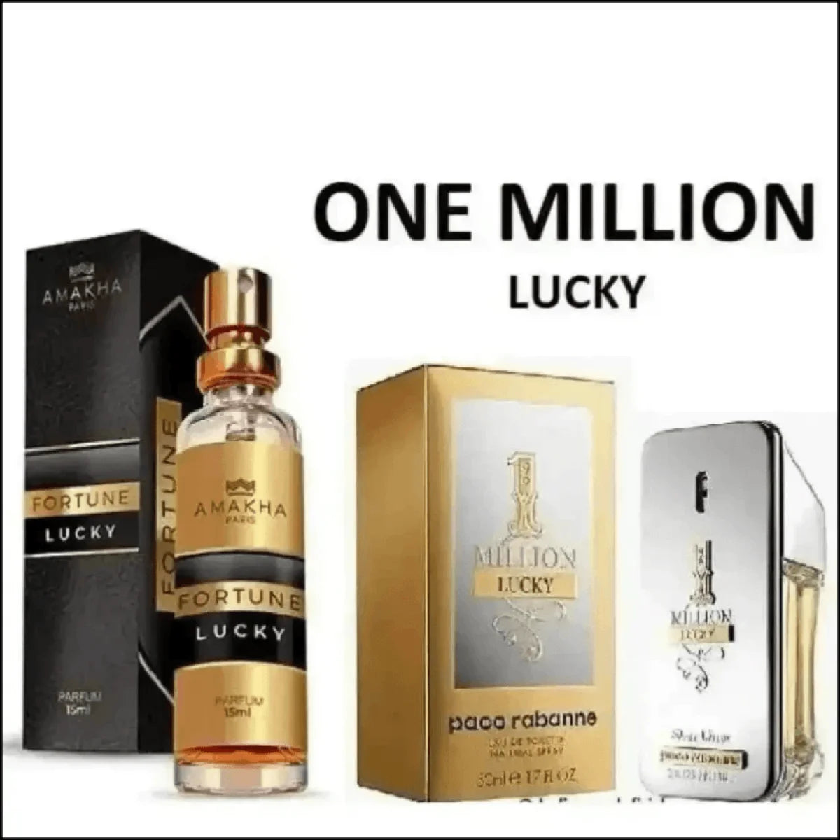 Perfume Masculino Fortune Lucky Amakha Paris 15ml - Fragrância Sofisticada e Duradoura - Jm Grife