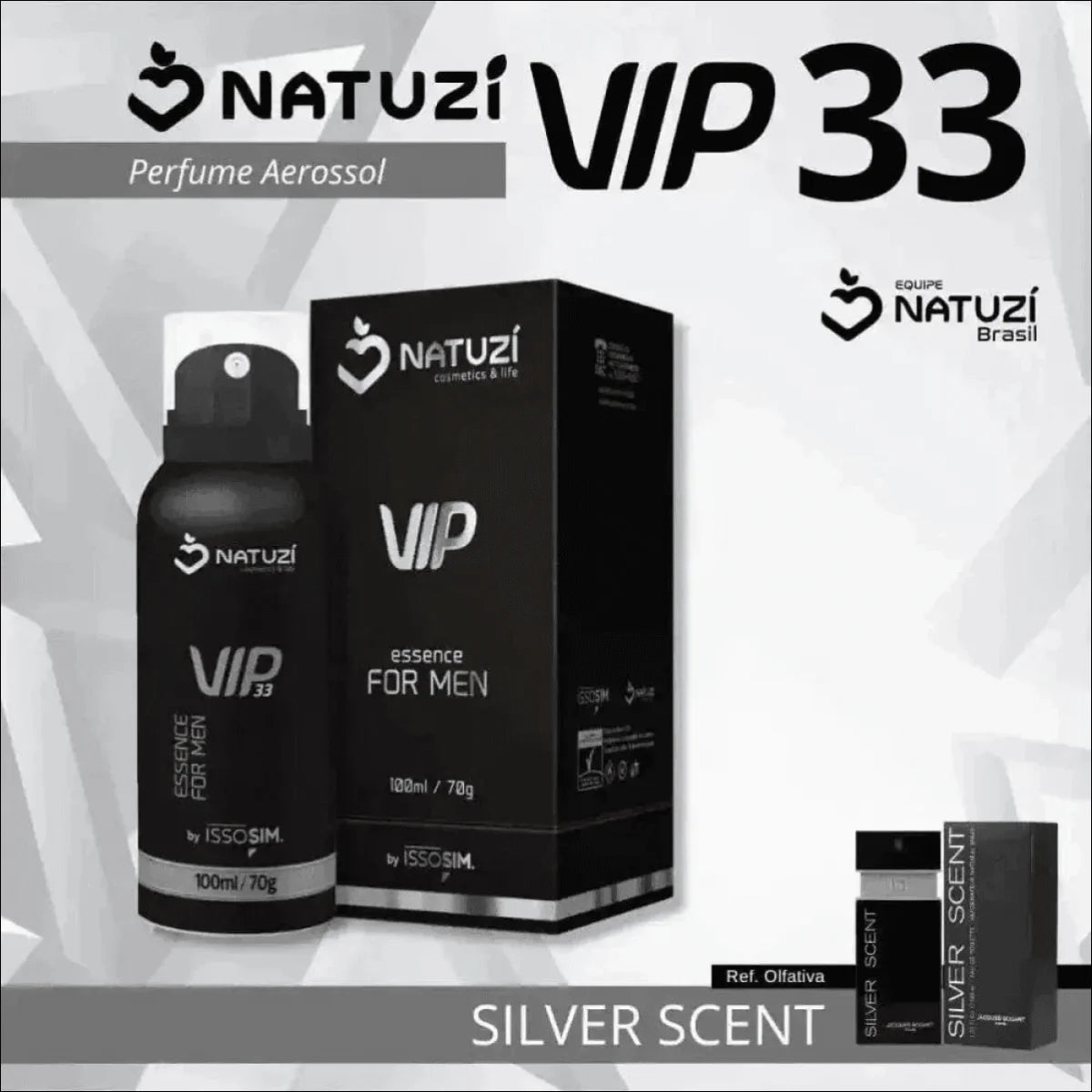 Perfume Natuzí Silver Scent 100ml - Sofisticação Diurna para Homens Elegantes - Jm Grife