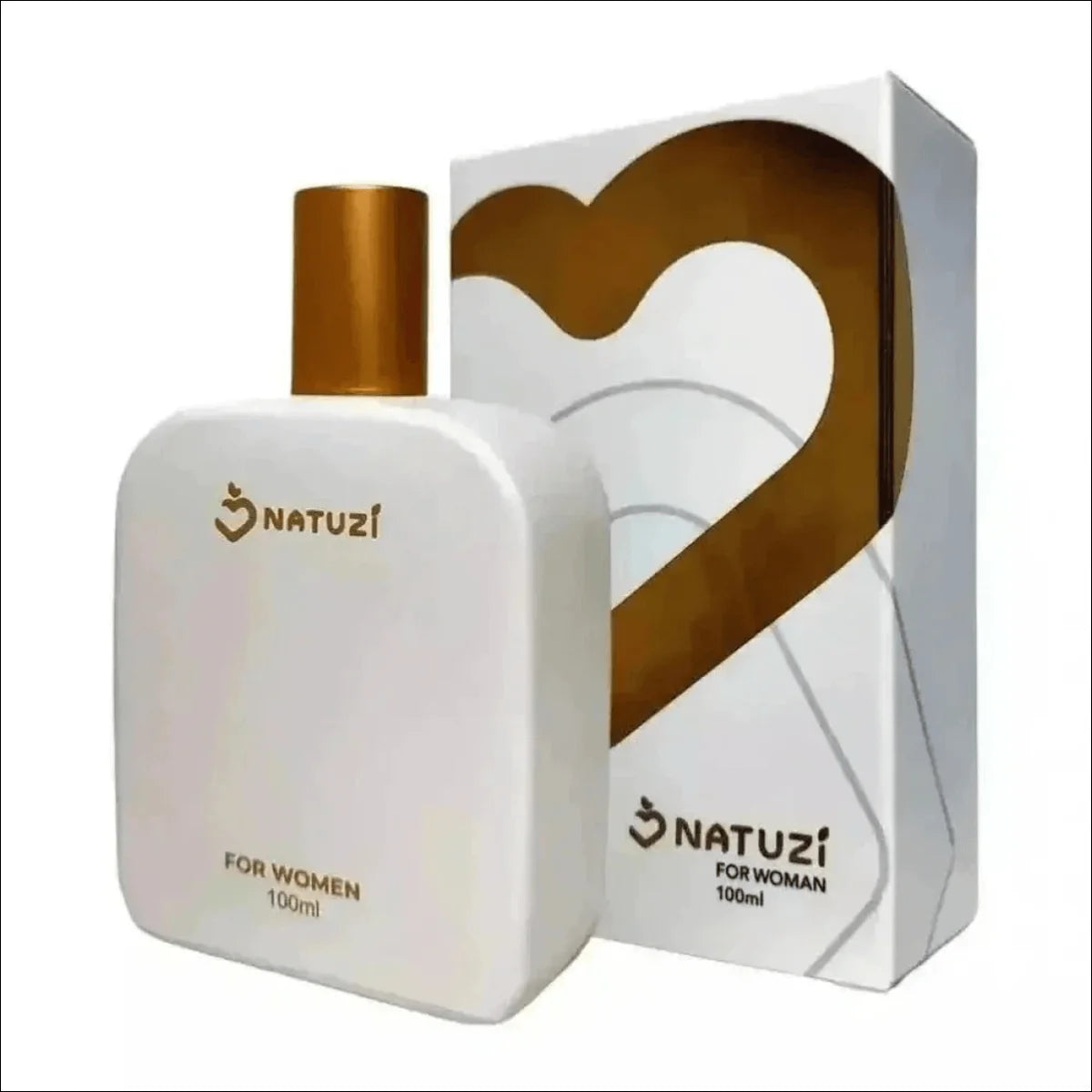 Perfume Vidro Natuzi Gabriela 100ml com Frasco Branco e Detalhes em Ouro - Jm Grife