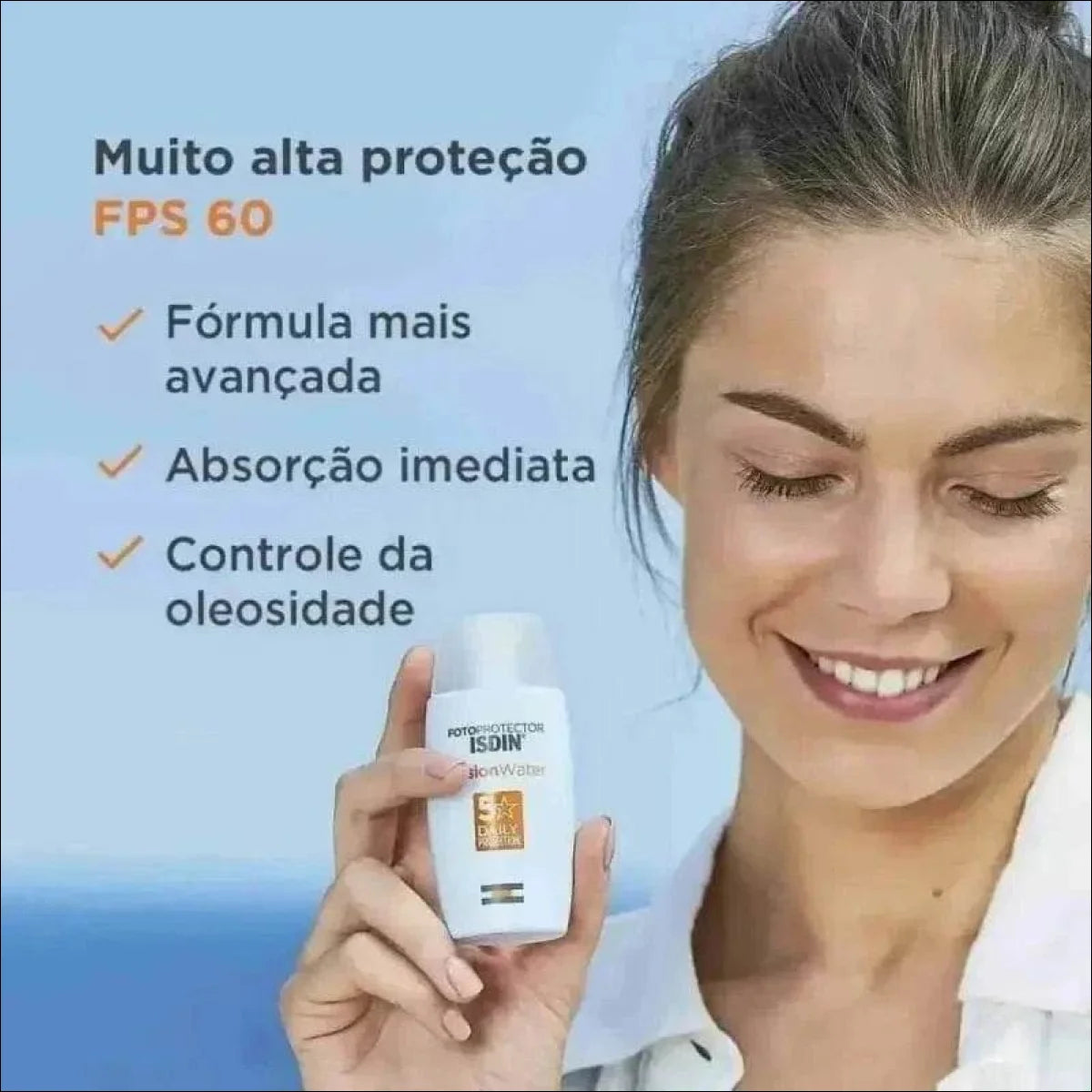 Protetor Solar Facial Isdin Fusion Water Fps 60 Sem Cor 50ml - Jm Grife