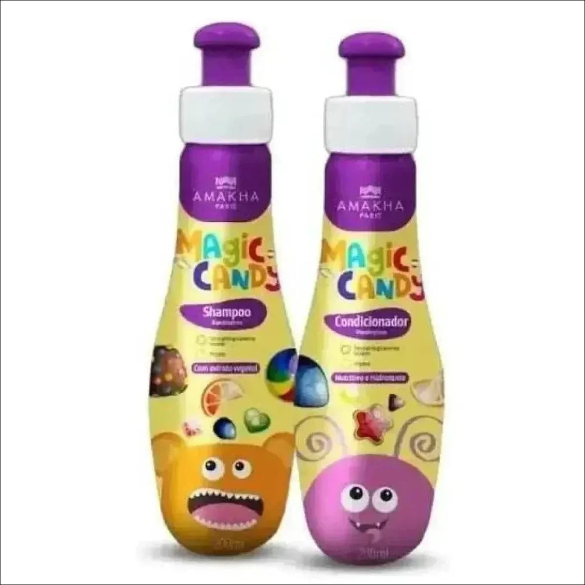 Shampoo e Condicionador Infantil Magic Candy 200ml - Brilho, Maciez e Proteção Vegano - Jm Grife