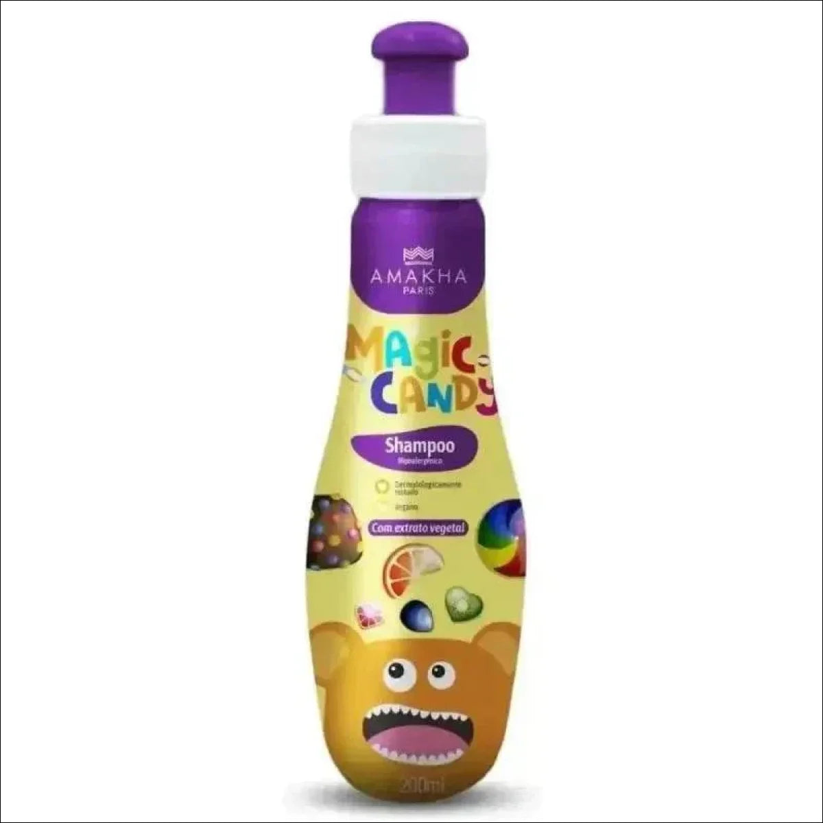 Shampoo Infantil Vegano Magic Candy 200ml - Limpeza e Maciez com Extrato de Melão - Jm Grife