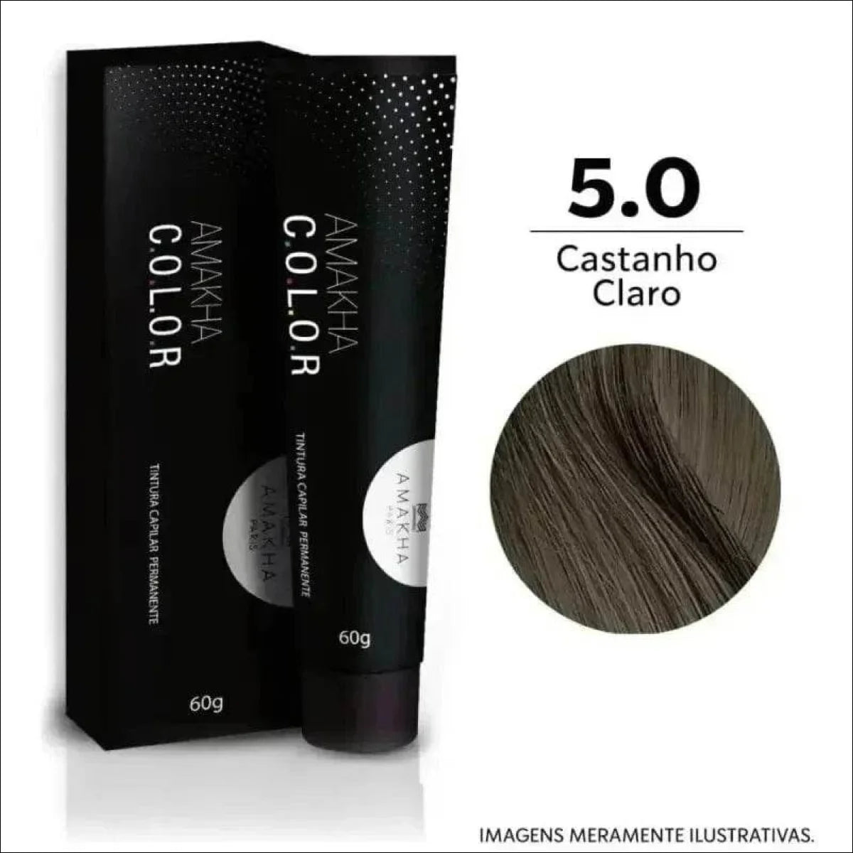 Tinta Permanente Para Cabelo Castanho Claro 5.0 Jm Grife - Cobertura 100% Fios Brancos - Jm Grife