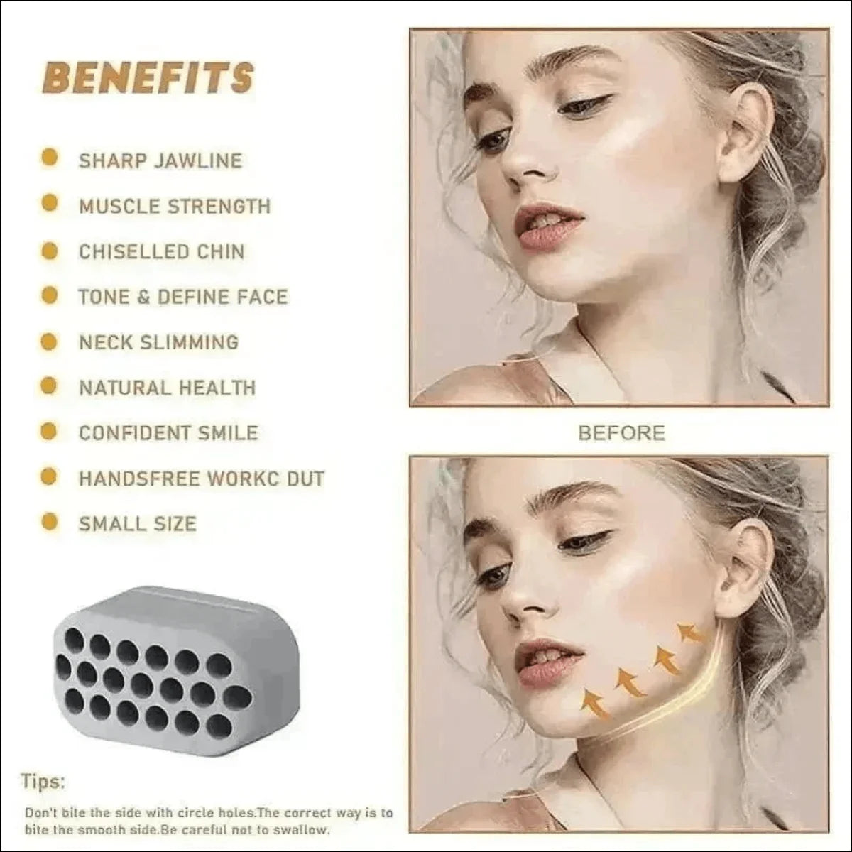 Exercitador Toner Facial Maxilar em Silicone com Resultados Visíveis - Jm Grife