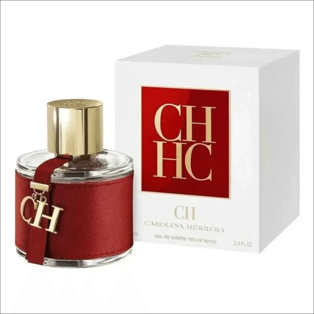 Frasco e Caixa do Perfume Carolina Herrera em Vermelho e Dourado - Jm Grife