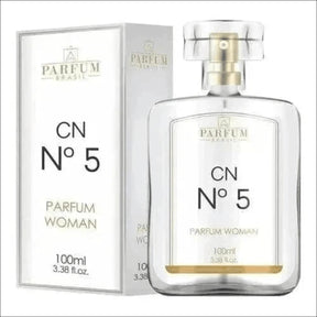 Frasco e Caixa do Perfume Parfum Brasil CN N° 5 com Notas Florais - Perfume Parfum Brasil CN N° 5 - Jm Grife