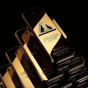 Frasco de Perfume em Barra Dourada - Perfume Million Elixir Paco Rabanne Exclusivo - Jm Grife