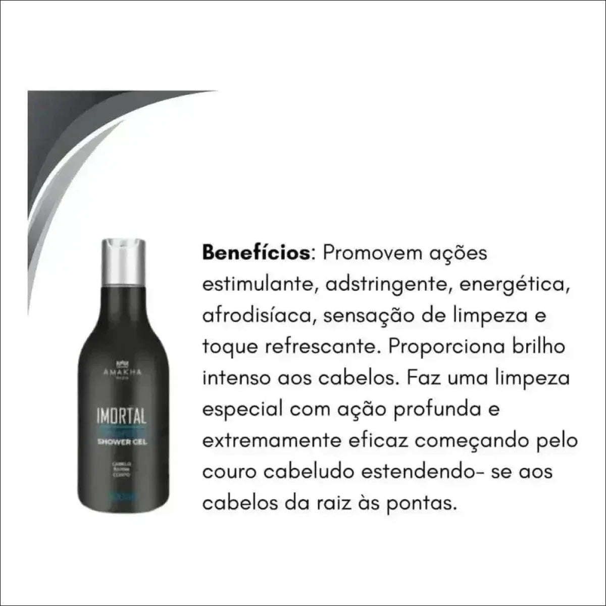 Imortal - Shampoo Shower Gel 3x1 Cabelo Barba E Corpo 300ml - Jm Grife