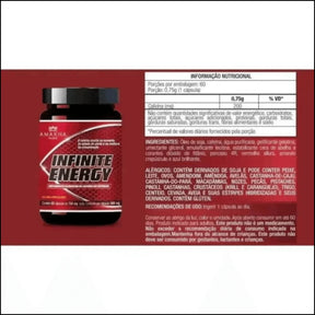 Infinite Energy Amakha Paris 60 Cápsulas 750mg - Aumento de Energia Natural e Vitalidade - Jm Grife