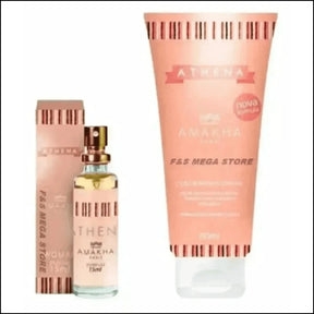 Kit Athena Amakha Paris: Perfume Feminino e Hidratante Floral com Hidratação Intensa - Beleza e Elegância em Um Só Kit - Jm Grife