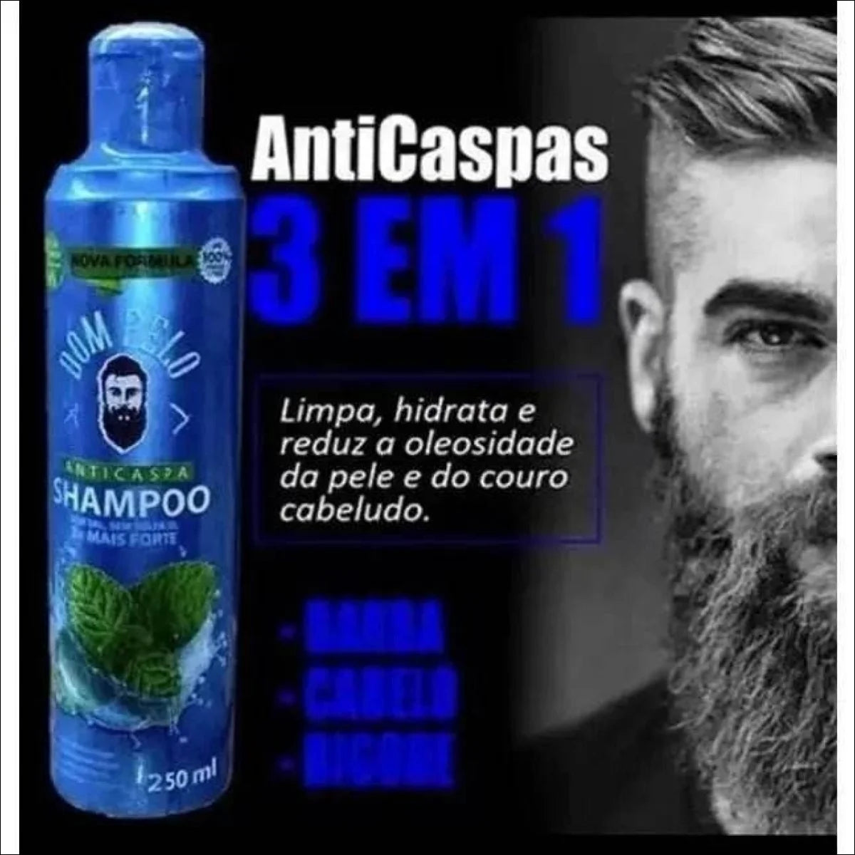 Kit 10 Shampoos Anticaspa 250ml Jm Grife - Eficácia Comprovada Contra Caspa - Jm Grife