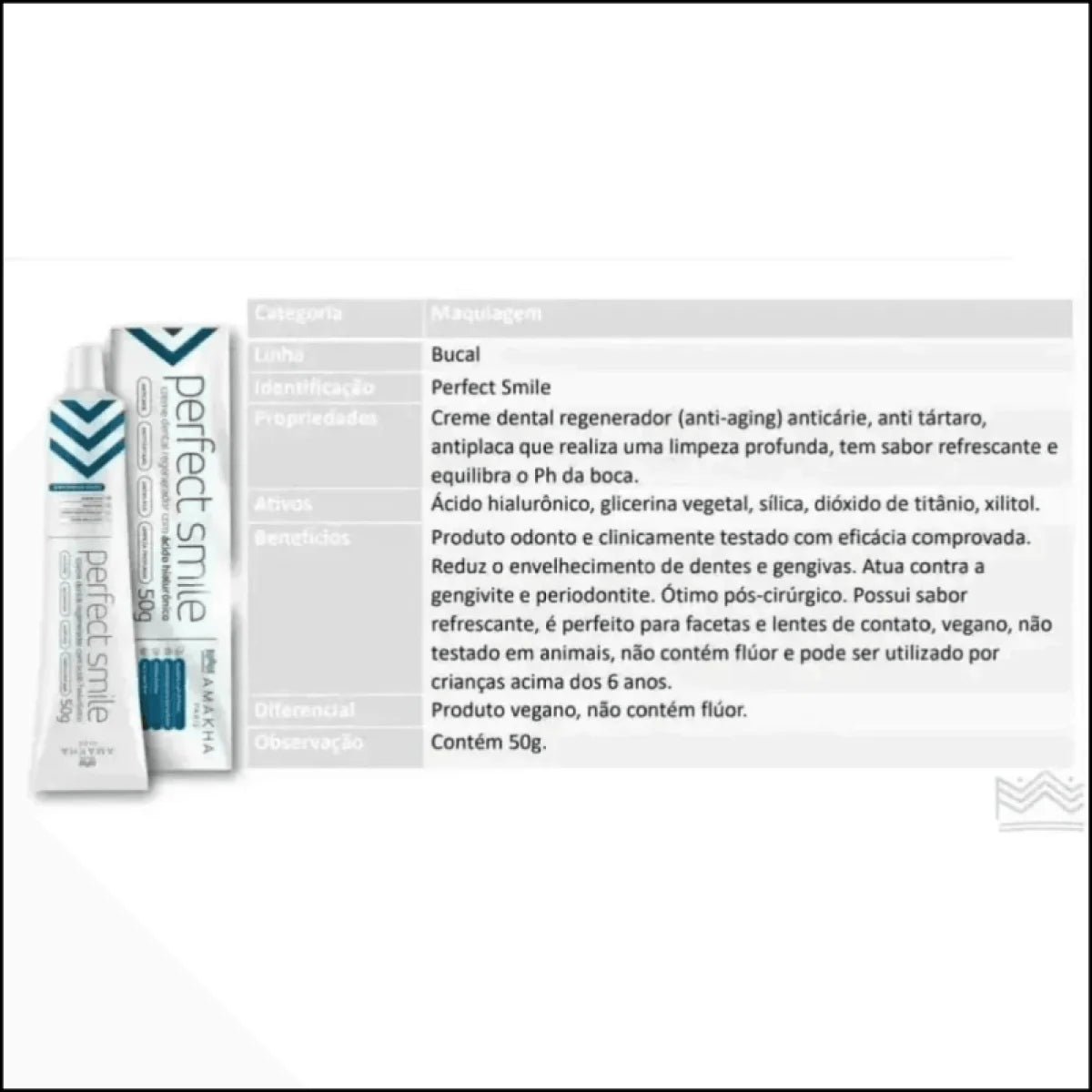 Creme Dental Ácido Hialurônico Perfect Smile Regenerador - Jm Grife - cido,cremes,dentais,dental,garante,hialur,nico,optimized,perfect,produto,regenerador,smile - Jm Grife - Creme Dental Ácido Hialurônico Perfect Smile Regenerador