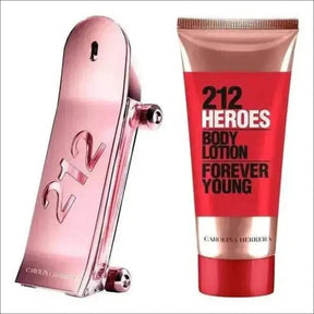 Kit Carolina Herrera 212 Heroes For Her Eau de Parfum 80ml + Body Lotion 100ml - Floral Frutado - Jm Grife
