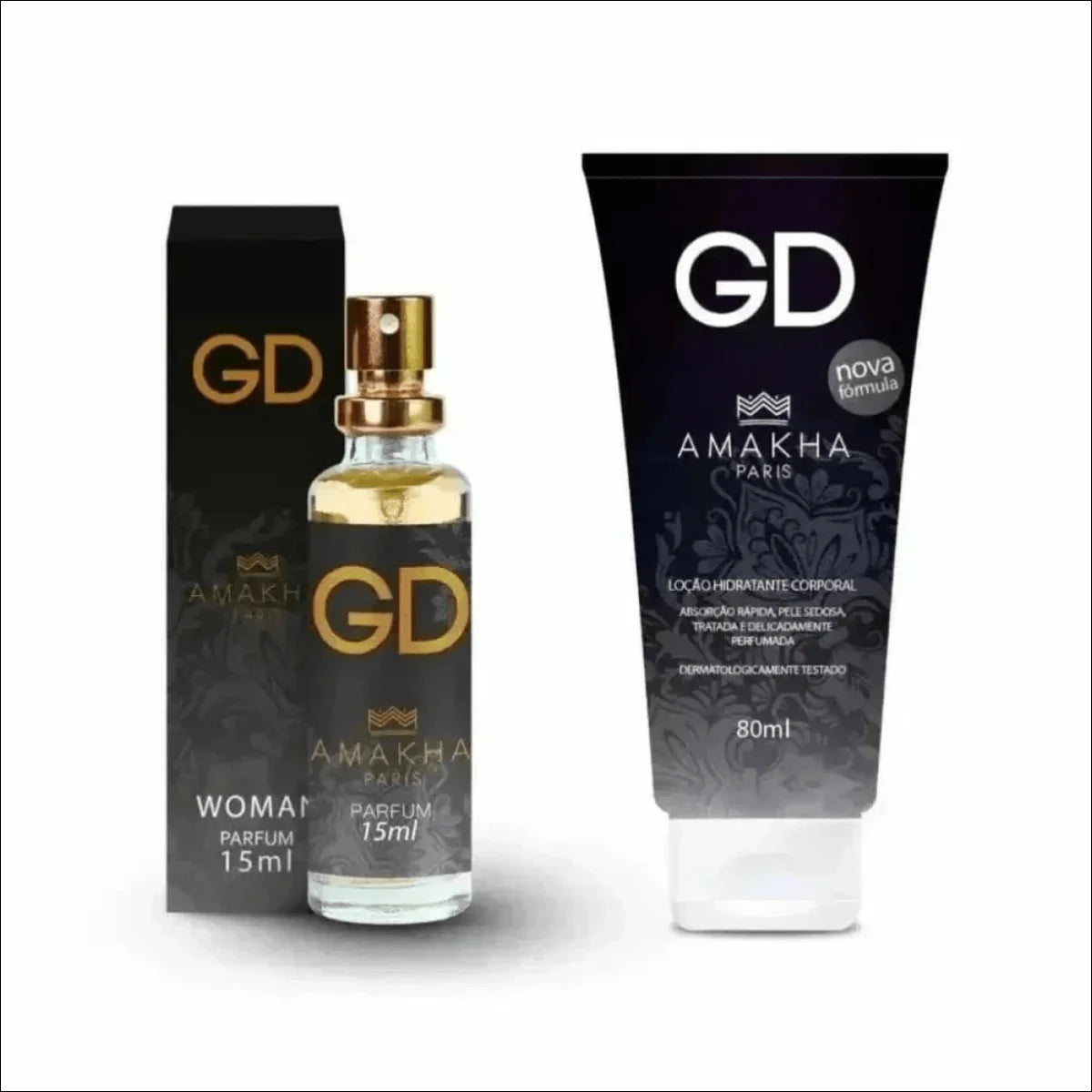 Kit Hidratante Amakha Paris: Perfume e Loção Dourada para Homens com Hidratação e Sofisticação - Jm Grife