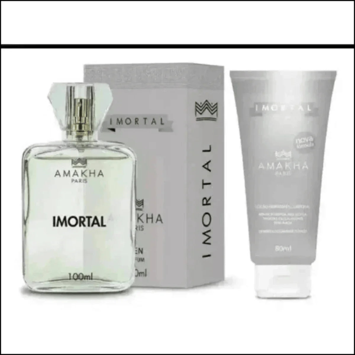 Kit Masculino Amakha Paris: Perfume Amadeirado 100ml e Loção Hidratante 80ml - Jm Grife