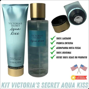 Kit Victoria Secrets Aqua Kiss 236ml Lacrado Original Lacrad - Jm Grife