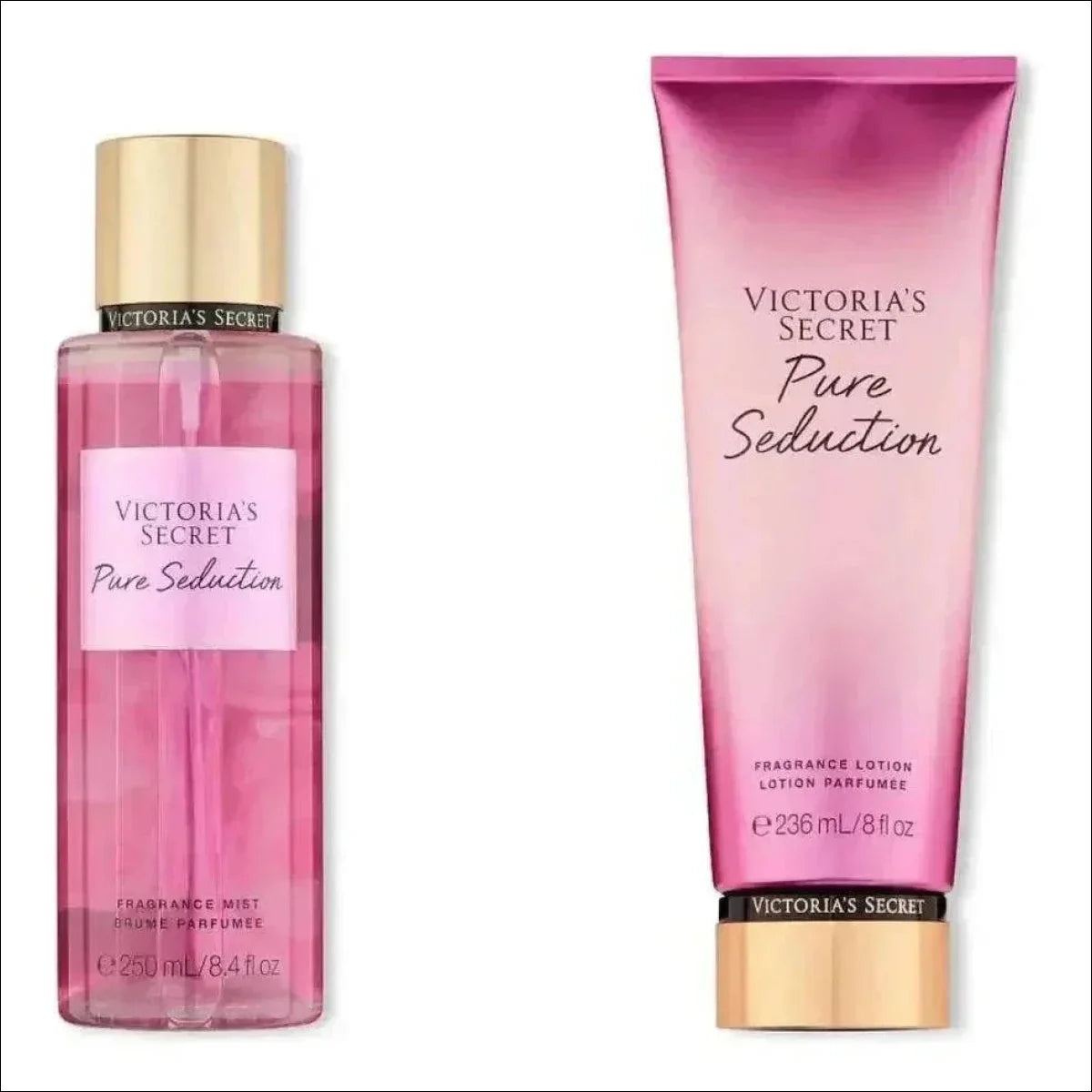 Kit Victoria's Secret Pure Seduction: Body Splash e Hidratante Corporal Rápida Absorção - Jm Grife
