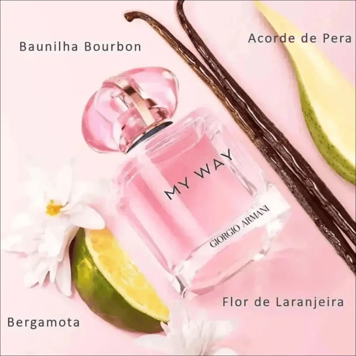 My Way Eau de Parfum Armani - Frasco Rosa com Tampa Azul para Mulheres Sofisticadas - Jm Grife