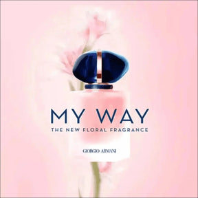 My Way Eau de Parfum Armani - Frasco Rosa com Tampa Azul para Mulheres Sofisticadas - Jm Grife