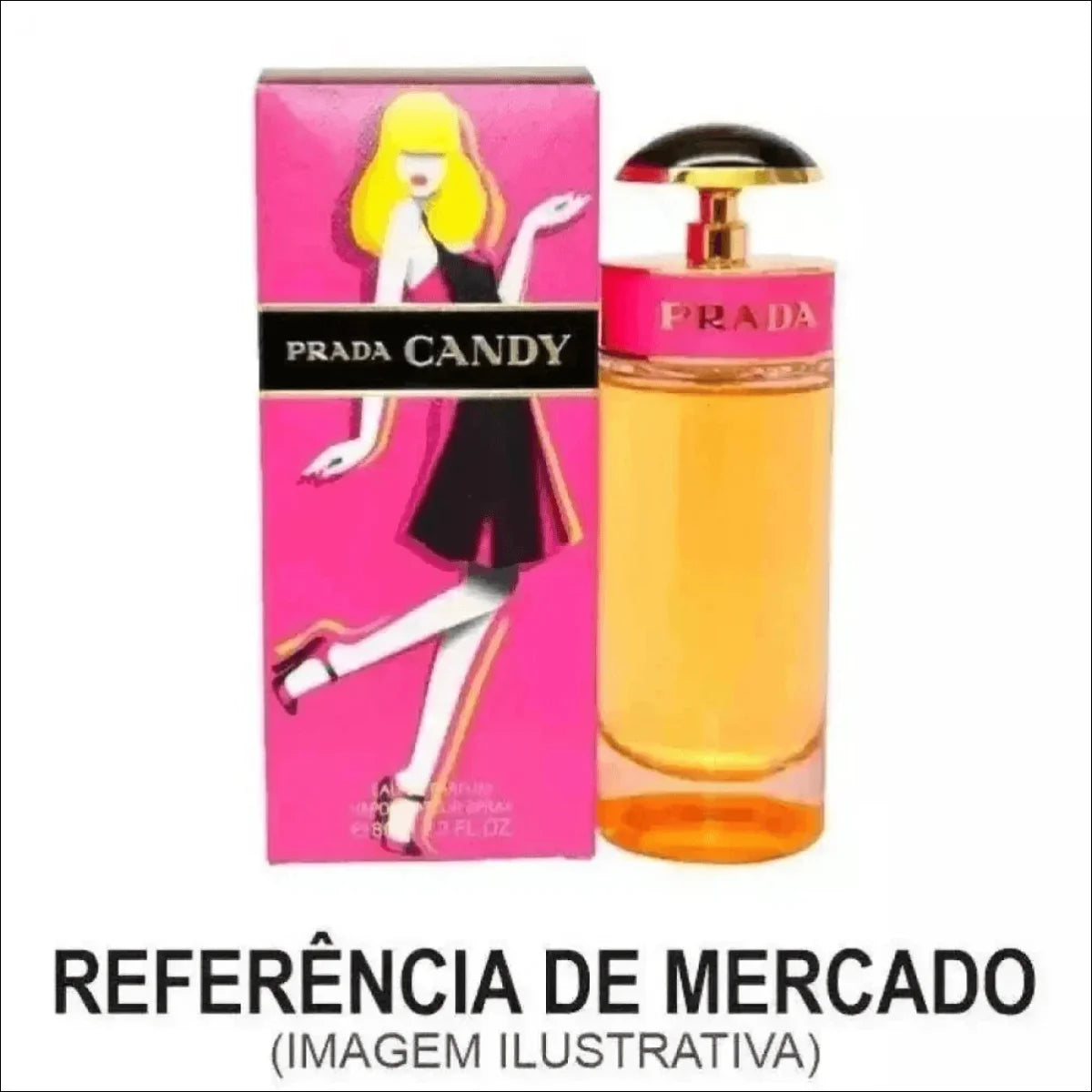 Perfume Candy Prada com frasco e caixa em vidro Natuzí 100ml - Jm Grife
