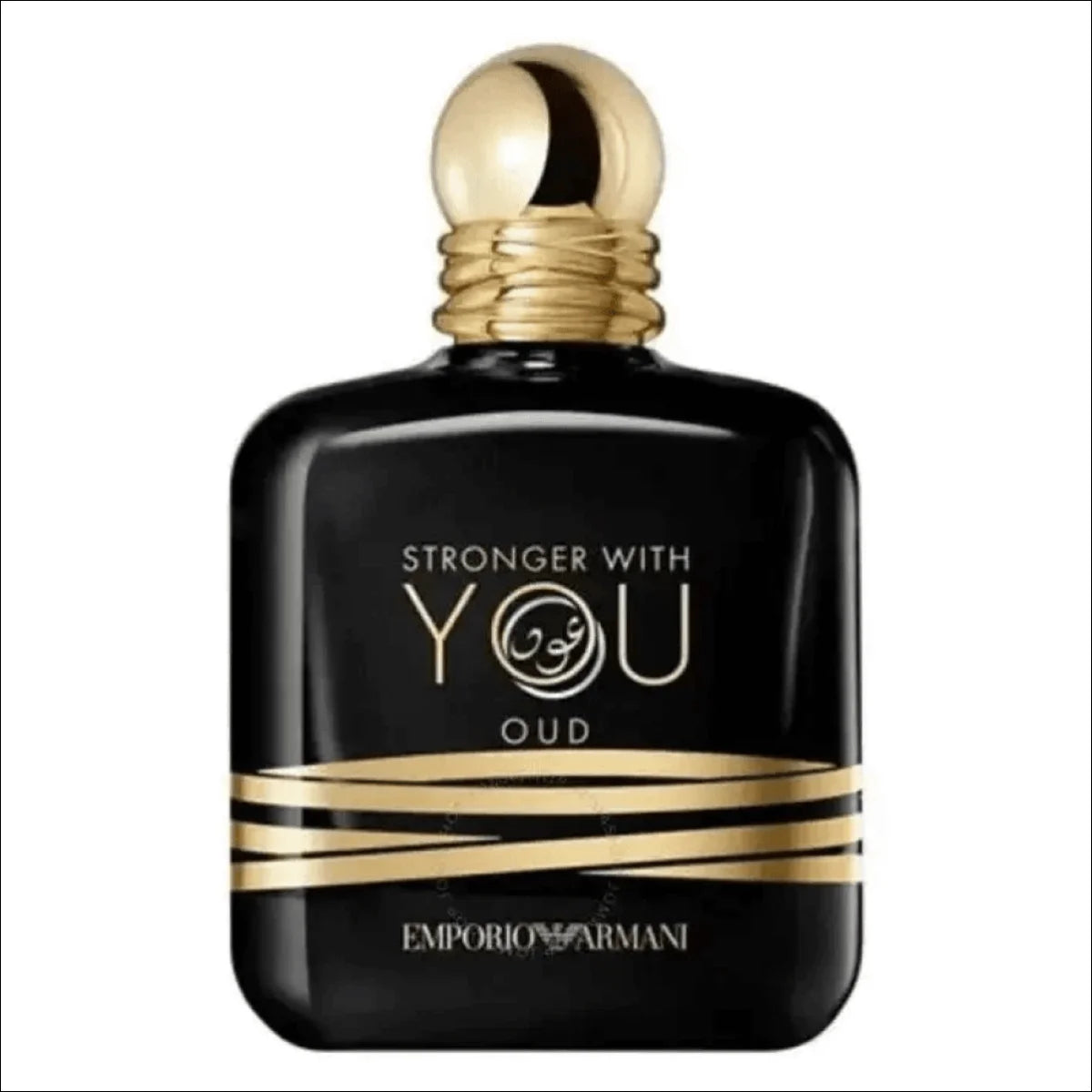 Perfume Emporio Armani Stronger com Frasco Preto e Detalhes Dourados - Jm Grife