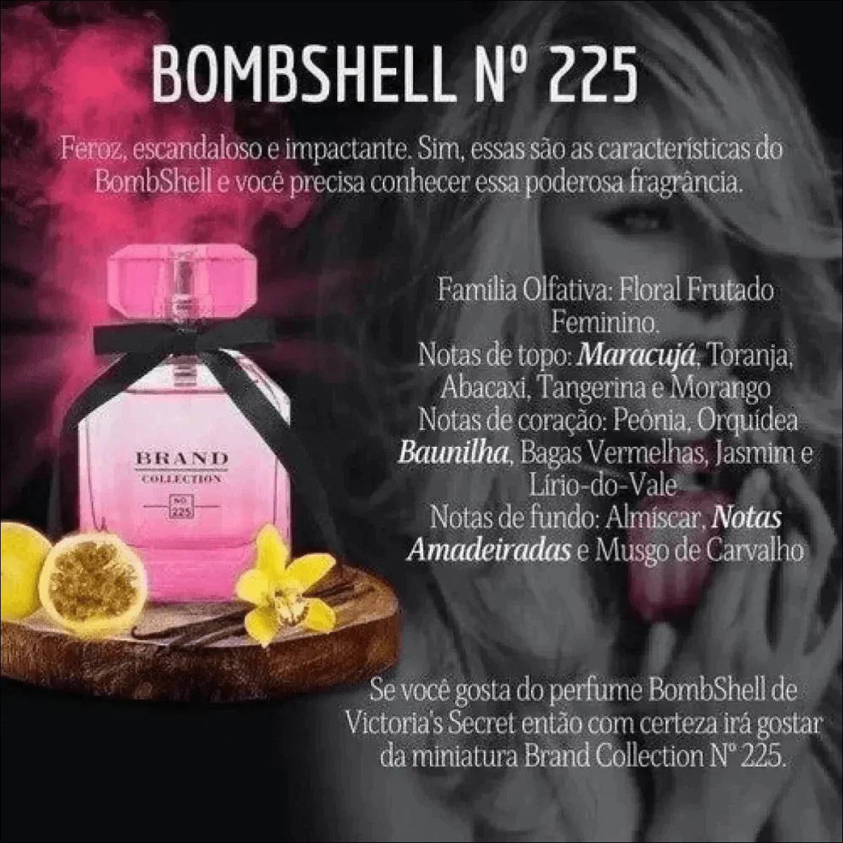 Perfume inspirado Victoria’s Secret Bombshell com fixação prolongada - Jm Grife