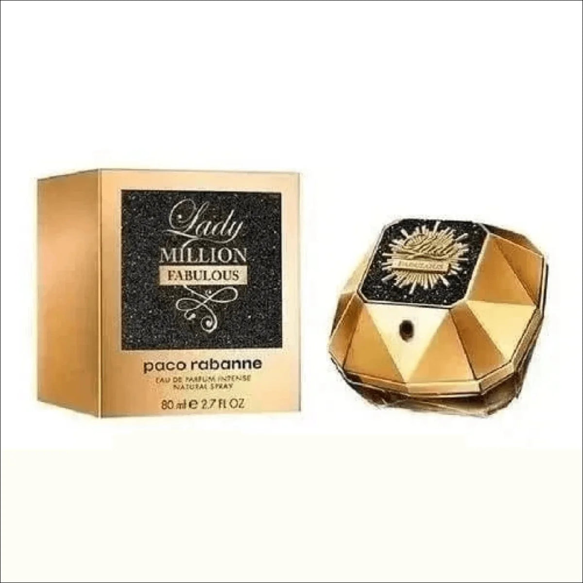 Perfume Lady Million Fabulous Paco Rabanne 80ml Frasco Dourado Multifacetado - Jm Grife