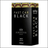 Perfume Masculino Amakha Paris Fast Car Black 100ml - Notas Amadeiradas e Cítricas com Fixação Prolongada - Jm Grife