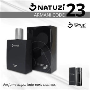 Perfume Natuzí N23 - Vidro 100ML Ref Armani Code, Fragrância Amadeirada e Elegante para Homens - Jm Grife
