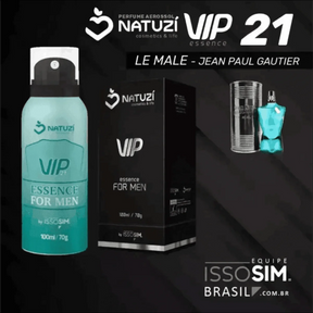 Perfume Natuzí VIP N21 Le Malle Jean Paul 100ml - Aerosol Floral Amadeirado de Longa Duração - Jm Grife