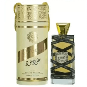 Perfume Oud Mood Latafa 100ml - Lata Dourada Luxuosa com Nota de Oud e Âmbar - Jm Grife