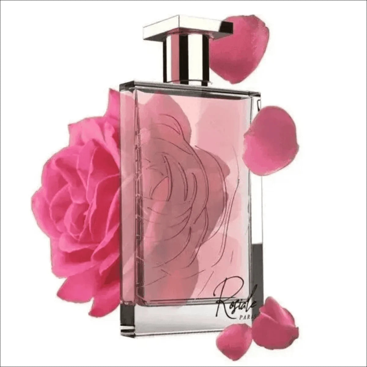 Perfume Rosiale Paris 100ml Eau de Parfum Floral Feminino com Frasco Rosa e Rosas Elegantes - Jm Grife