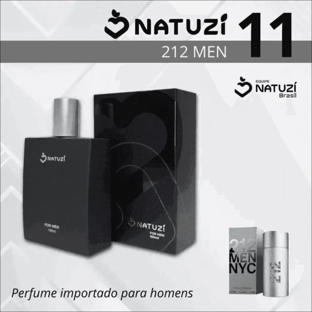 PERFUME VIDRO NATUZÍ 100ML - 11 - 212 MEN - Jm Grife