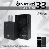 Perfume Vidro Natuzí 100ml - 33 Ref Silver Scent, Fragrância Elegante e Persistente - Jm Grife