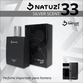 Perfume Vidro Natuzí 100ml - 33 Ref Silver Scent, Fragrância Elegante e Persistente - Jm Grife