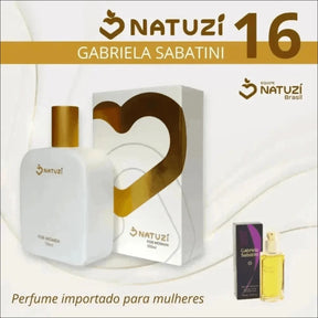 Perfume Vidro Natuzi Gabriela 100ml com Frasco Branco e Detalhes em Ouro - Jm Grife