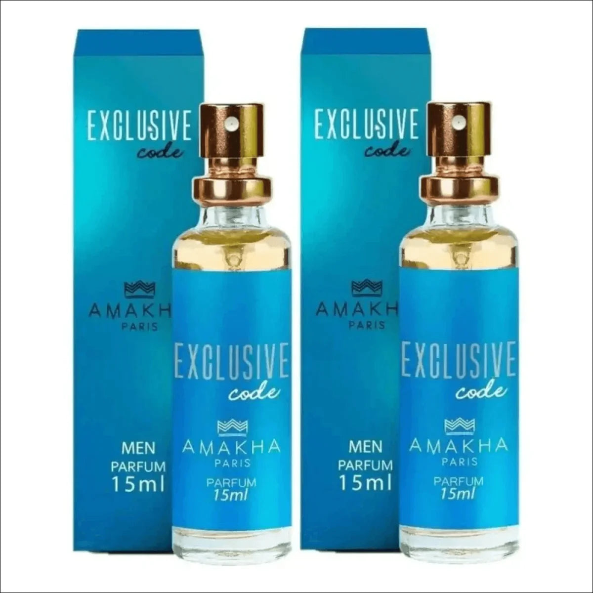 Perfumes Código Exclusivo Masculino Amakha Paris com Frascos Azul e Dourado - Jm Grife